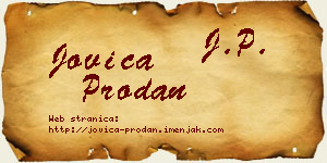 Jovica Prodan vizit kartica